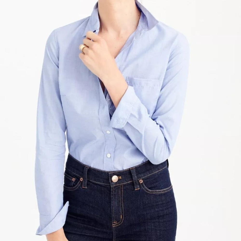 J Crew Chambray The Boy Shirt Size 8